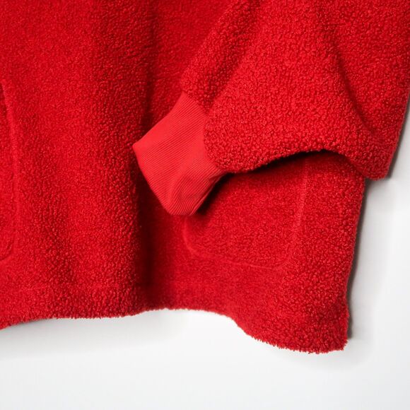 Free Assembly Womens Teddy Fleece Sweater Size XXXL Red Pullover Half Zip - Picture 8 of 9